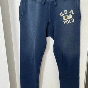 Ralph Lauren - Men's Fleece Graphic Sweatpant / Jogger - Small (S) 28-30 / Navy